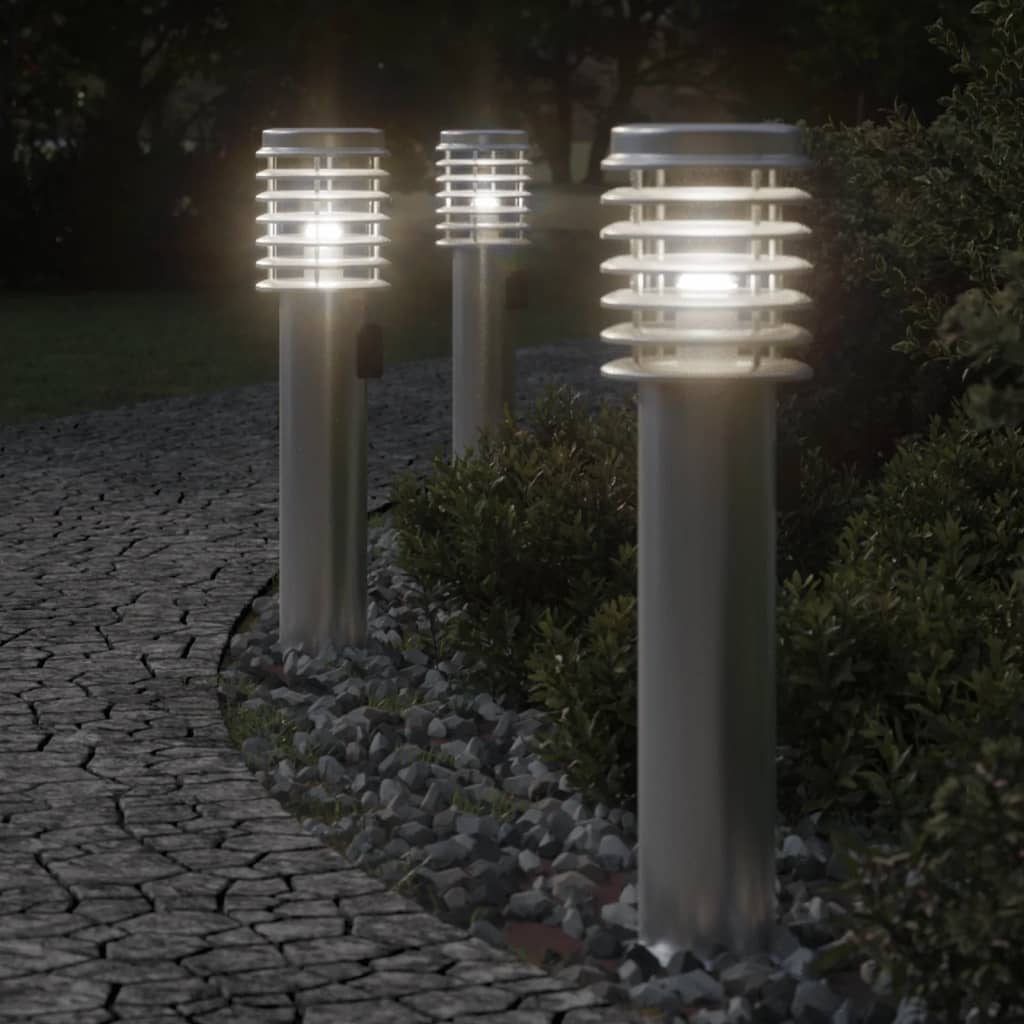 Vidaxl Outside Floor Lamps 3 ST socket 60 cm Stainless steel silver