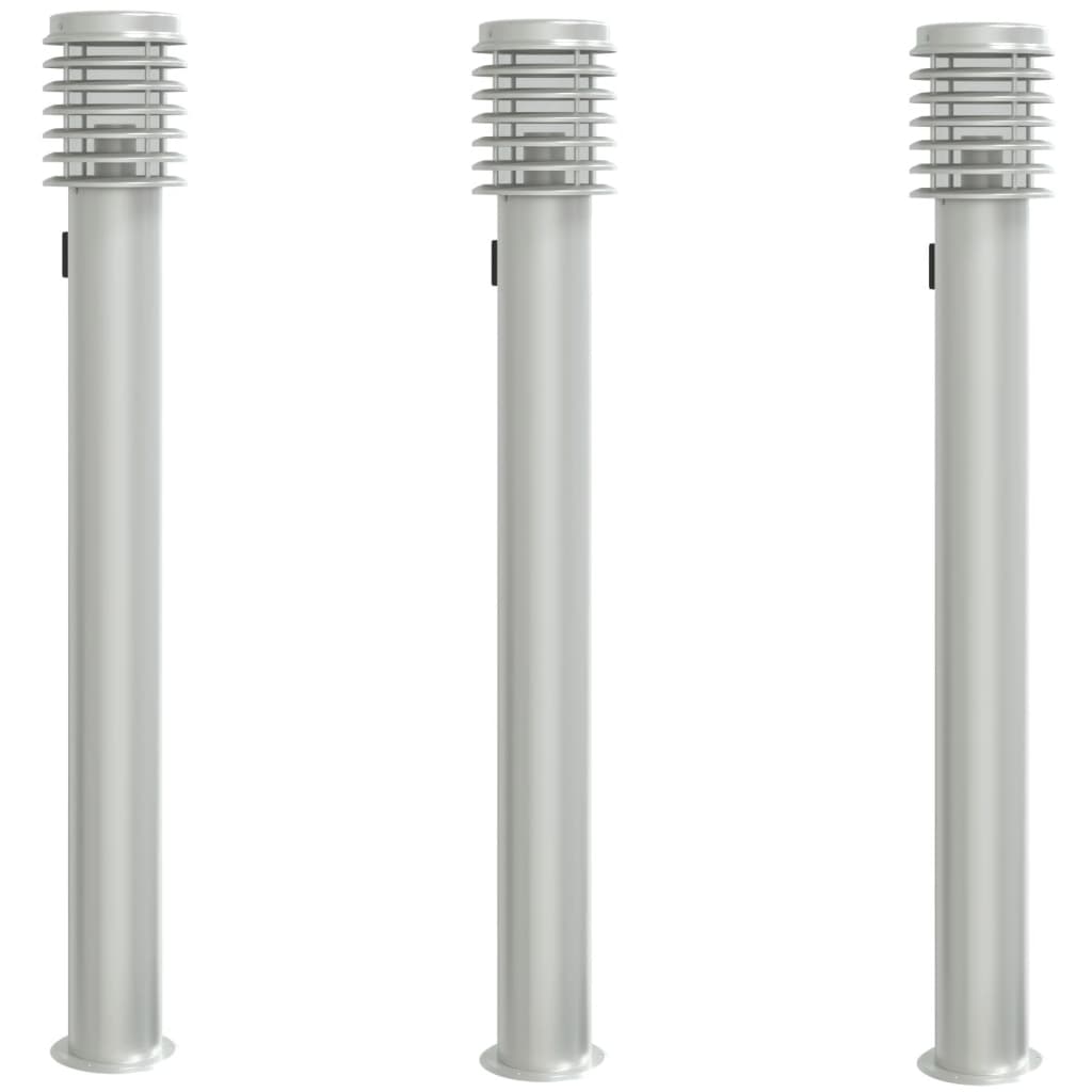 VidaXL Outside floors 3 ST socket 110 cm Stainless steel silver