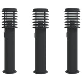 VidaXL Outside floor lamps 3 ST socket 60 cm Stainless steel Black