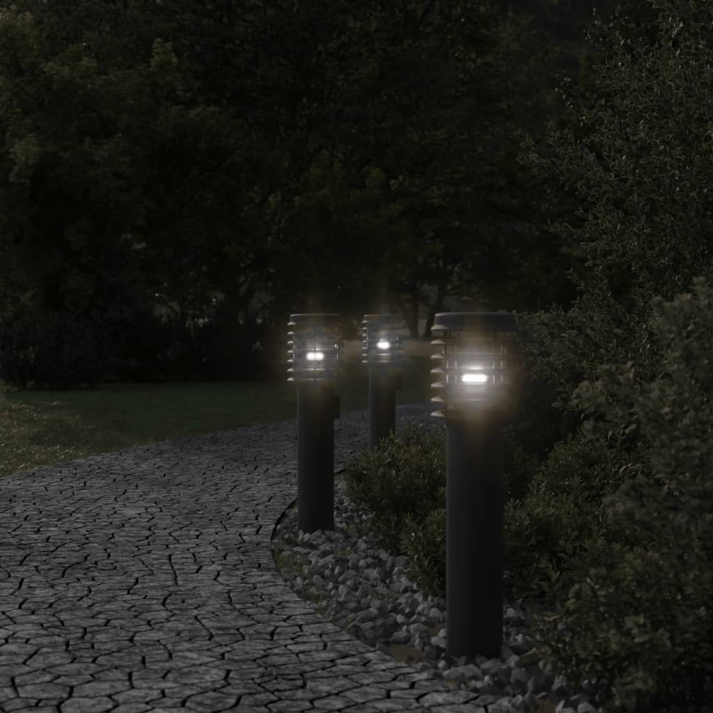VidaXL Outside floor lamps 3 ST socket 60 cm Stainless steel Black