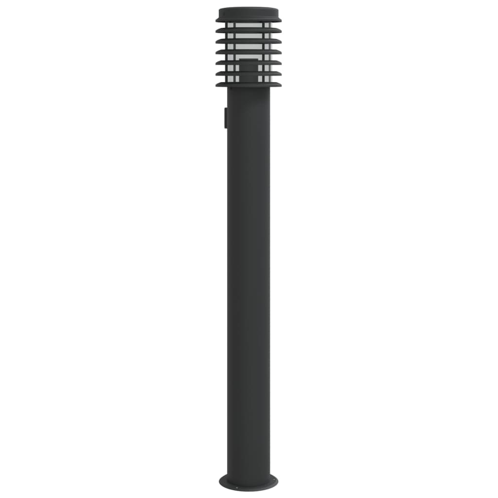 VidaXL Outside floor lamp with socket 110 cm Stainless steel Black