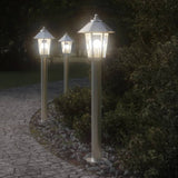 Vidaxl ausserhalb Buedemlampe 80 cm Edelsteier Sëlwer faarweg
