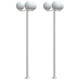Vidaxl vloerlamp voor buiten 2 st 215 cm roestvrij staal zilverkleurig