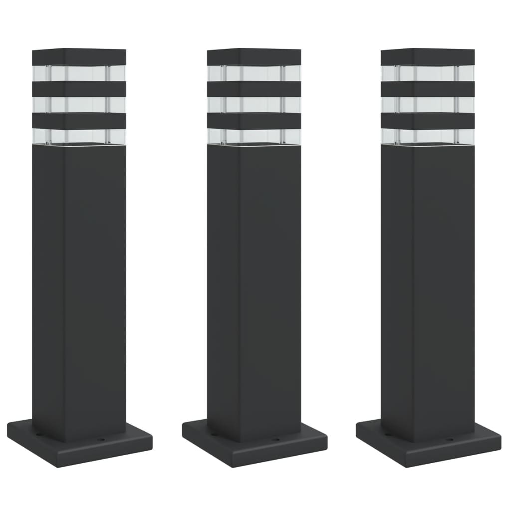Vidaxl Outside Floor lamps 3 st 50 cm aluminum black