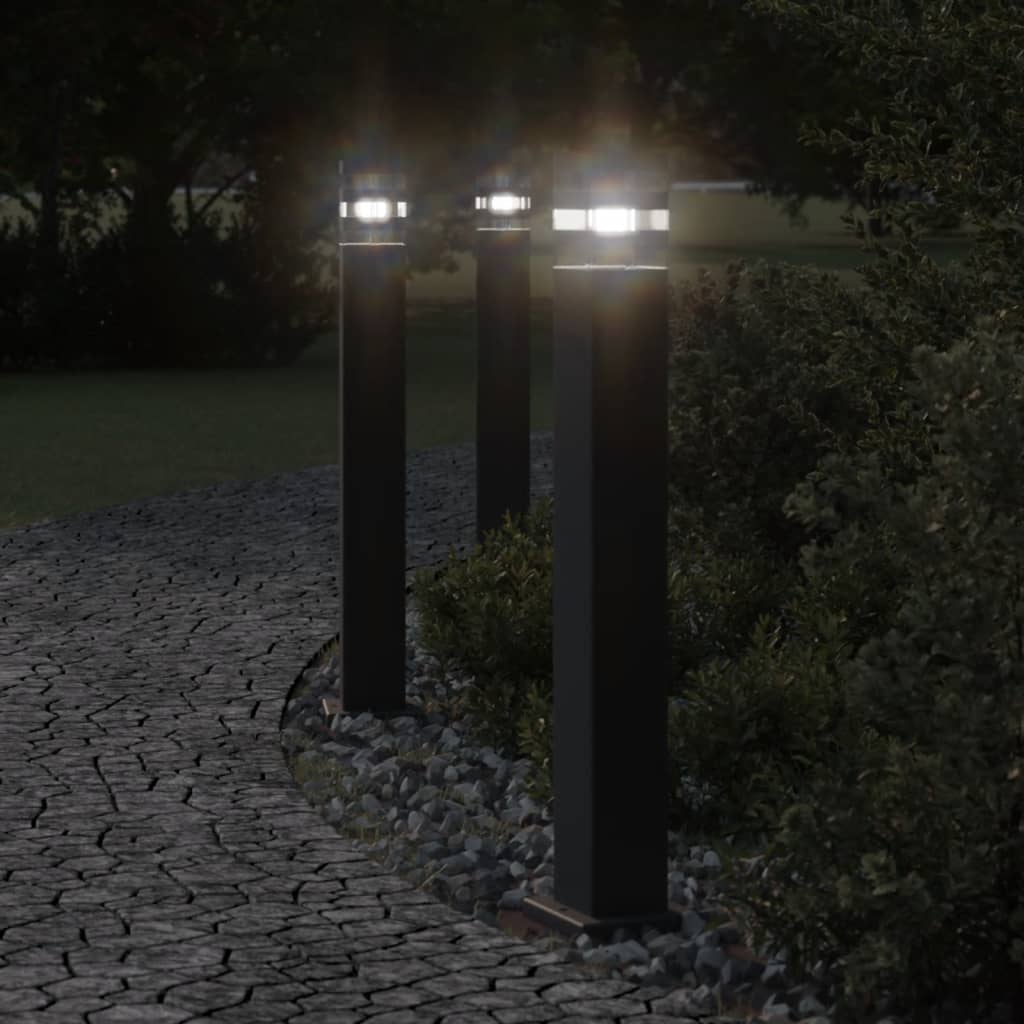 Lampy podłogowe vidaxl na zewnątrz 80 cm aluminium czarne