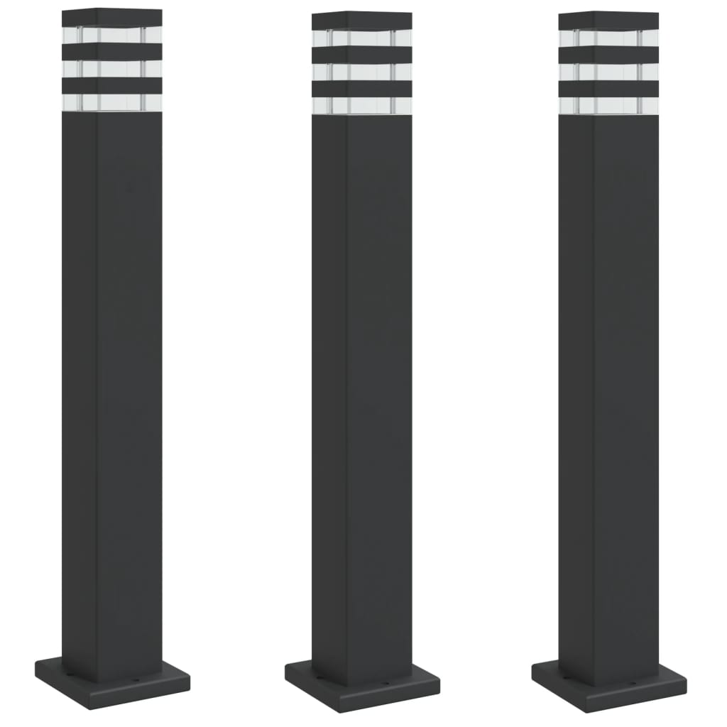 VidaXL floor lamps for outside 3 st 80 cm aluminum black