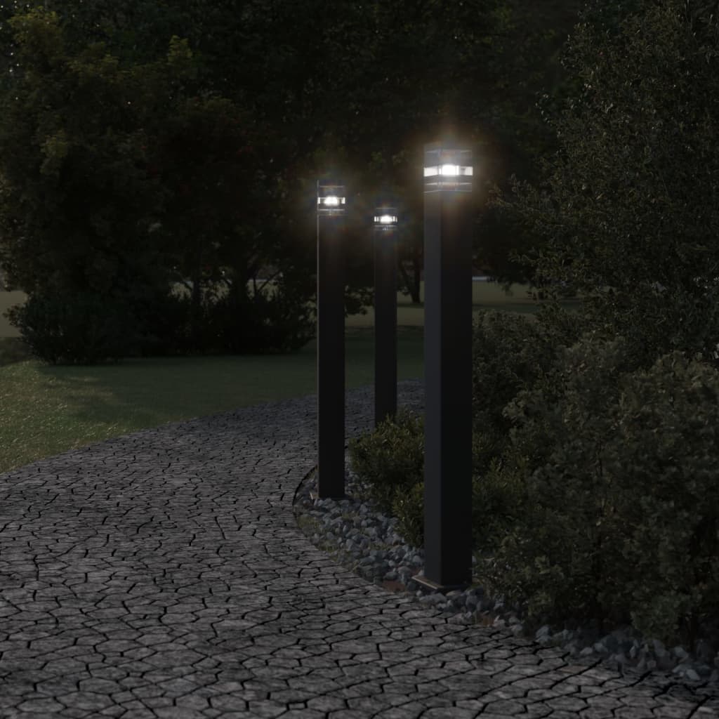 Vidaxl utanför golvlampa 110 cm aluminium svart
