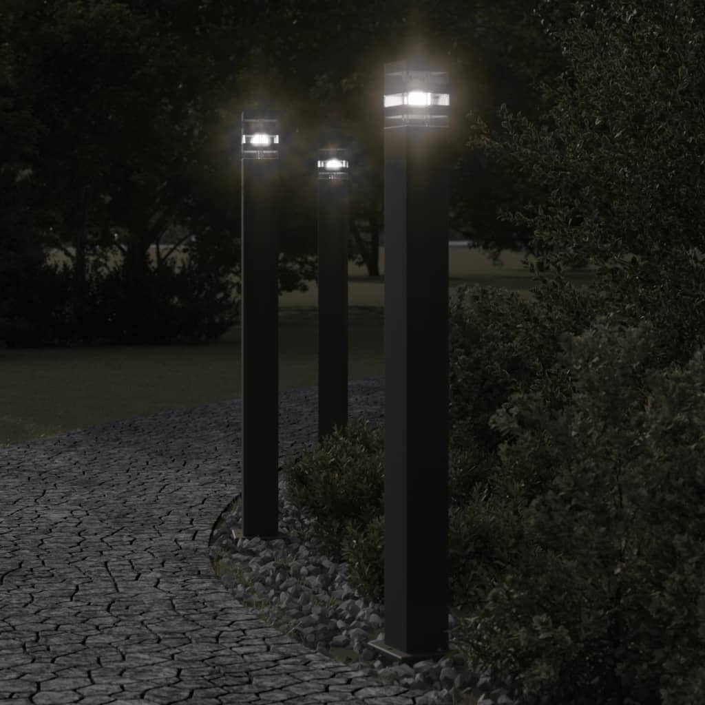Vidaxl utanför golvlampa 110 cm aluminium svart