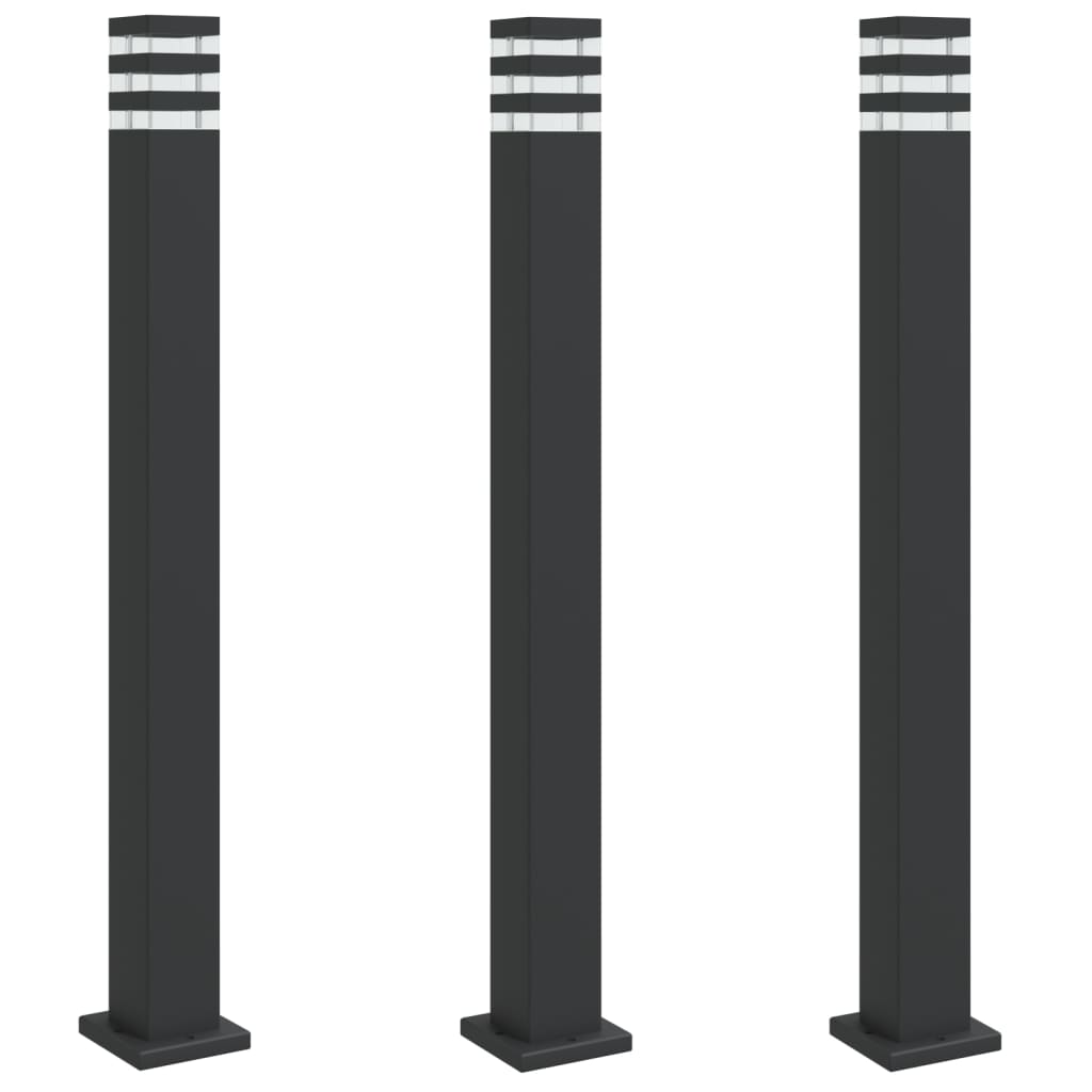 Vidaxl Floor lamps for outside 3 pcs 110 cm aluminum black