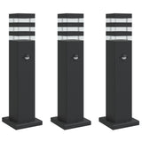 Vidaxl talne svetilke za zunanjo 3 st s senzorjem 50 cm aluminijasta črna