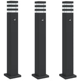VidaXL floor lamps for outside 3 st with sensor 80 cm aluminum black