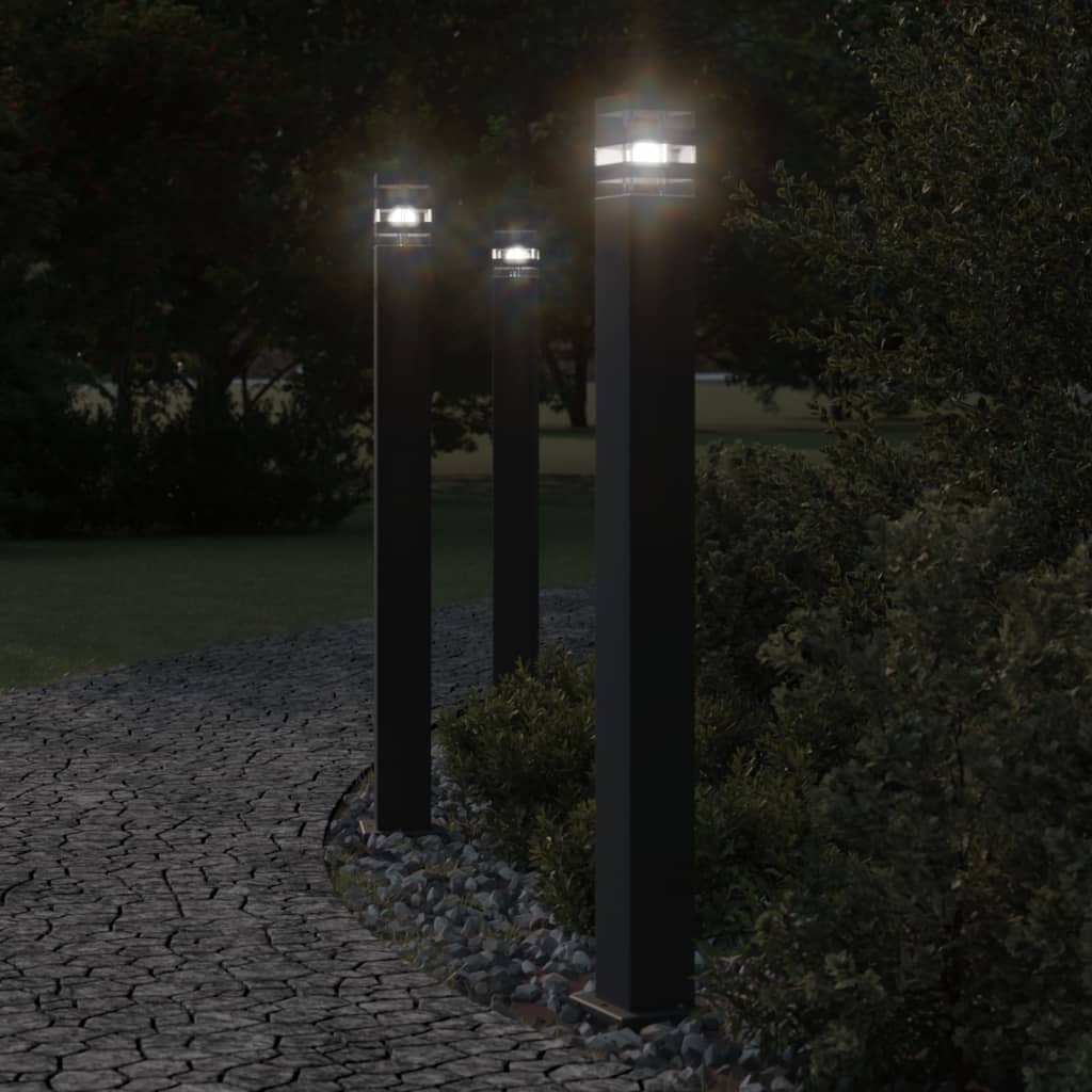 Vidaxl floor lamp for outside with sensor 110 cm aluminum black