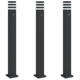 Vidaxl talne svetilke za zunanjo 3 st s senzorjem 110 cm aluminijasta črna