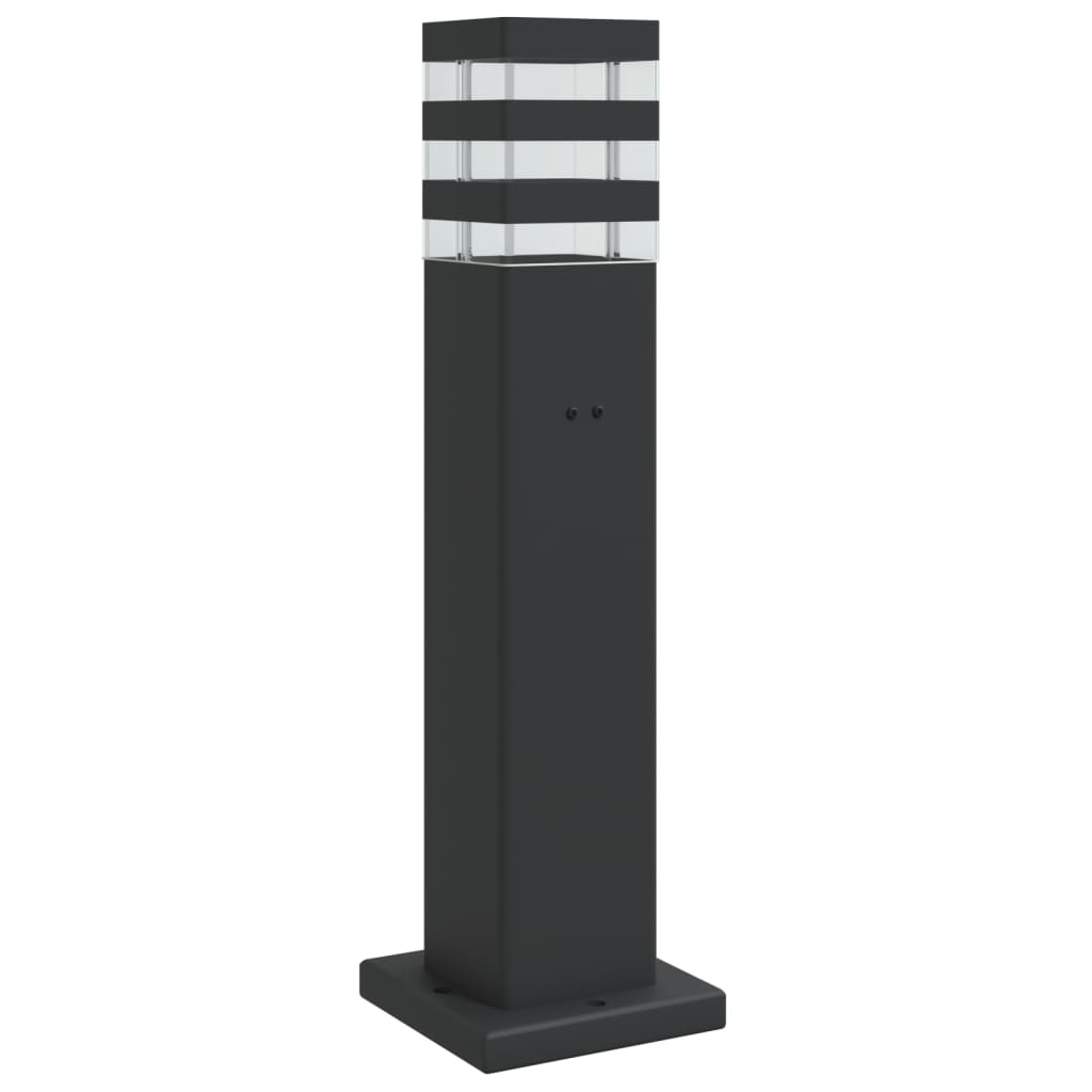 Vidaxl gulvlampe til udvendig med socket 50 cm aluminium sort