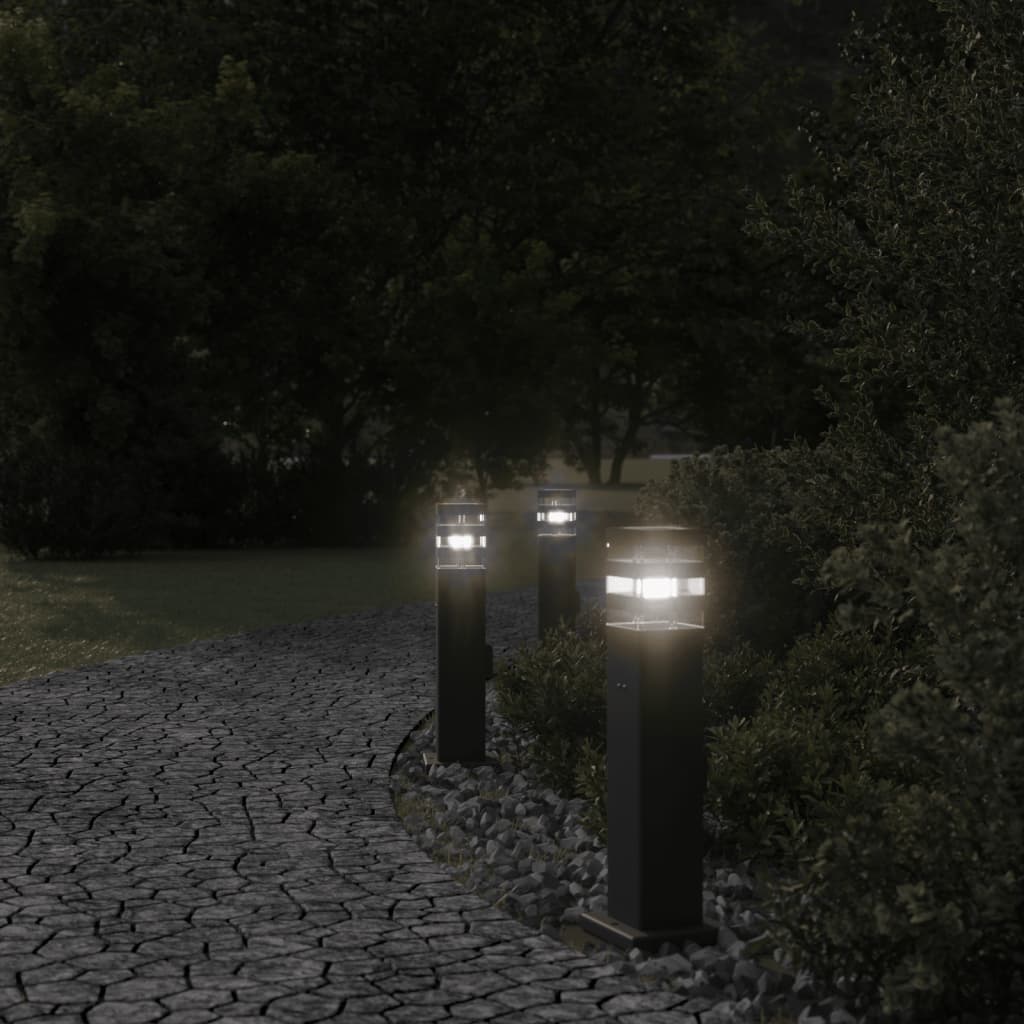 Vidaxl gulvlampe til udvendig med socket 50 cm aluminium sort