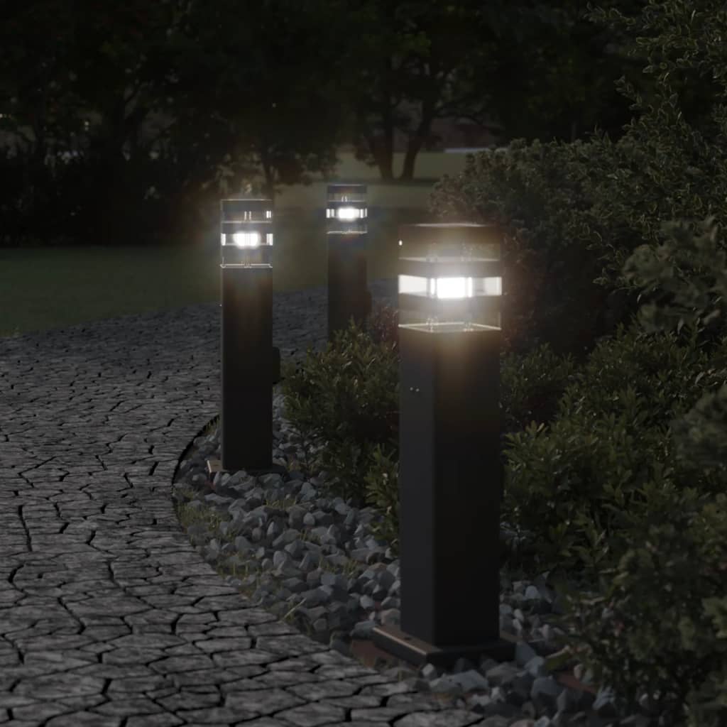 Vidaxl gulvlampe til udvendig med socket 50 cm aluminium sort