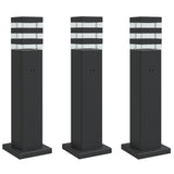 Vidaxl afuera de pisos 3 pts con zócalo de 50 cm de aluminio negro