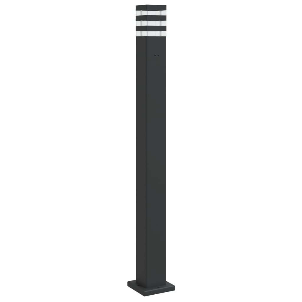 Vidaxl gulvlampe til udvendig med stikkontakt 110 cm aluminium sort