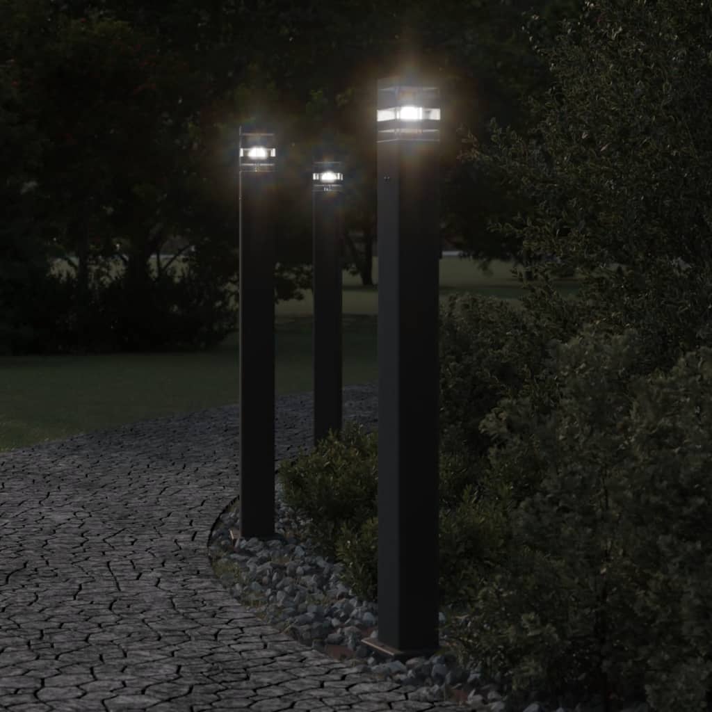 Vidaxl gulvlampe til udvendig med stikkontakt 110 cm aluminium sort