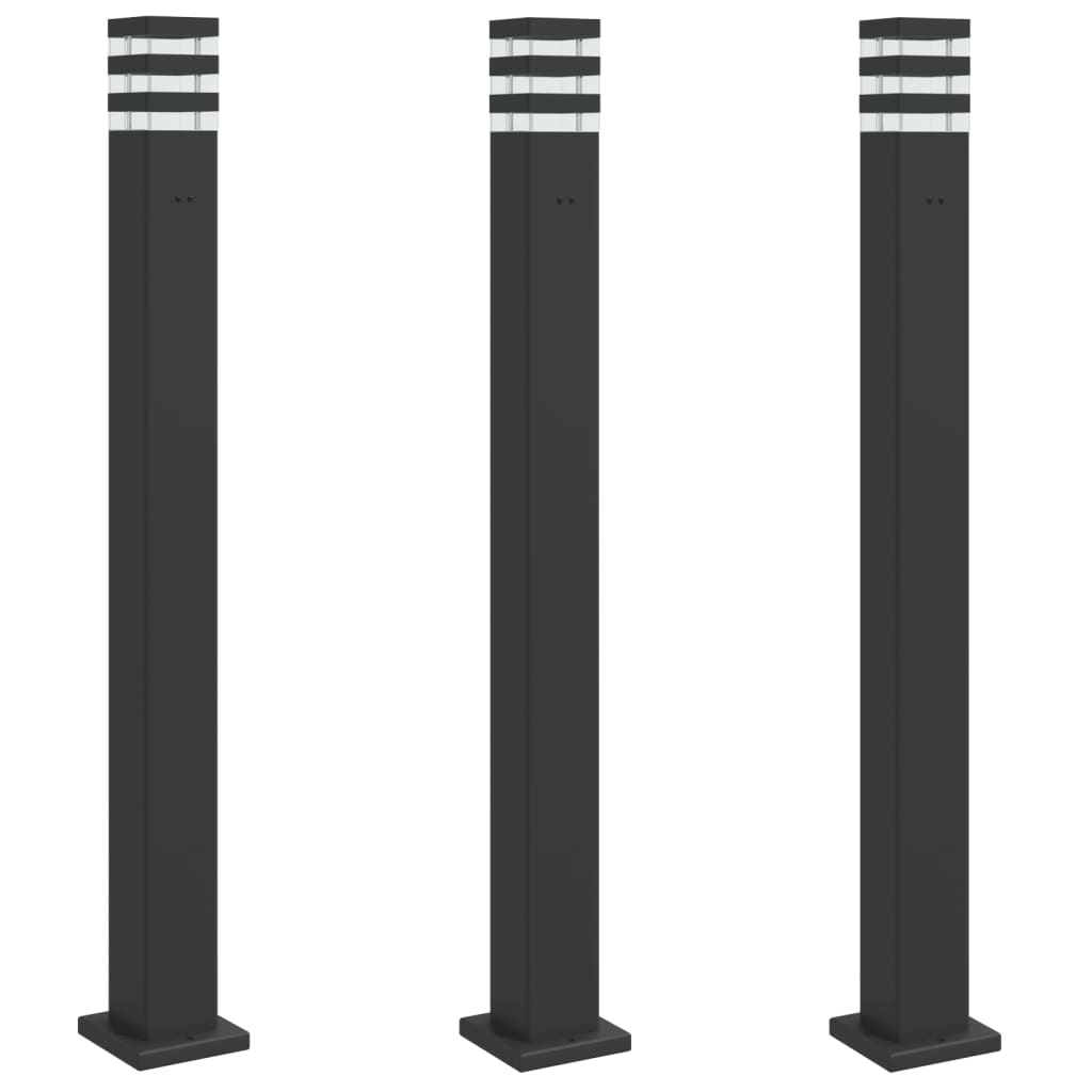 VidaXL Outside floors 3 sts with socket 110 cm aluminum black