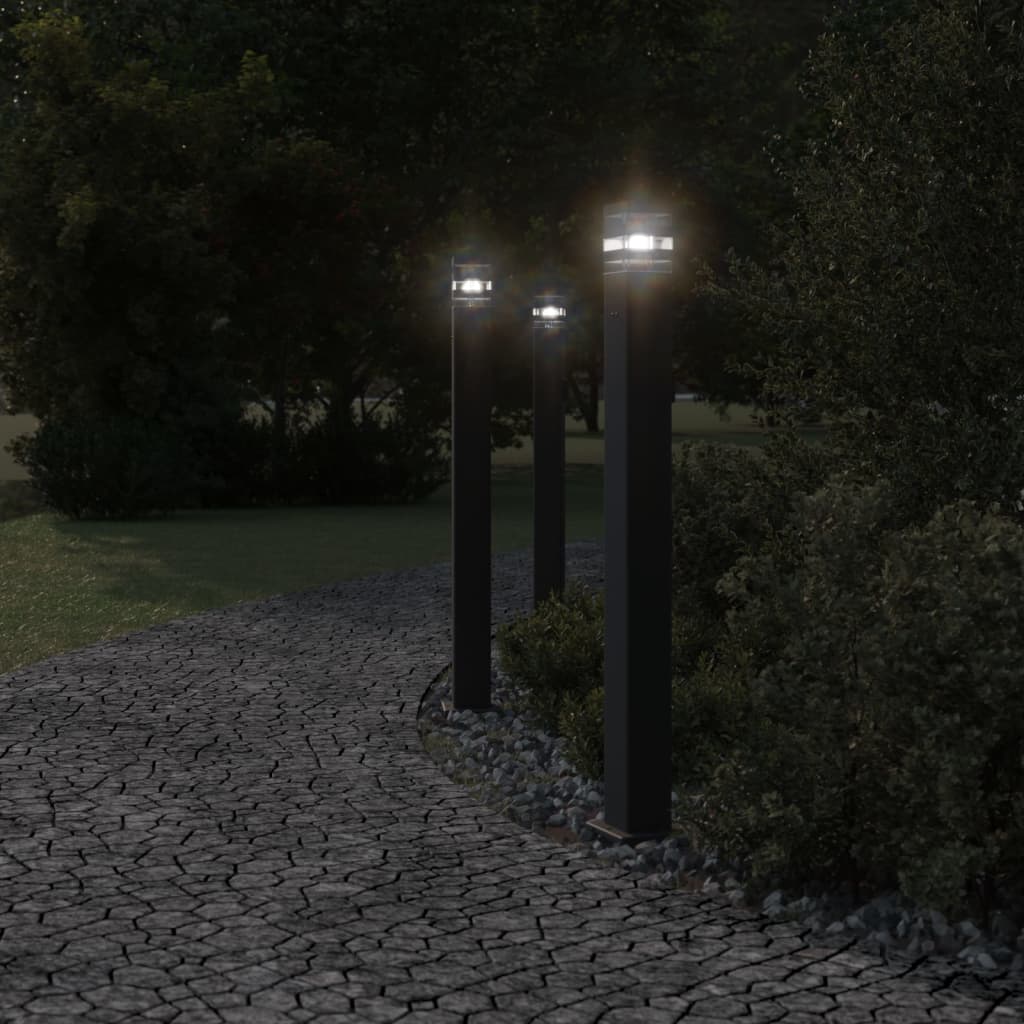 VidaXL Outside floors 3 sts with socket 110 cm aluminum black