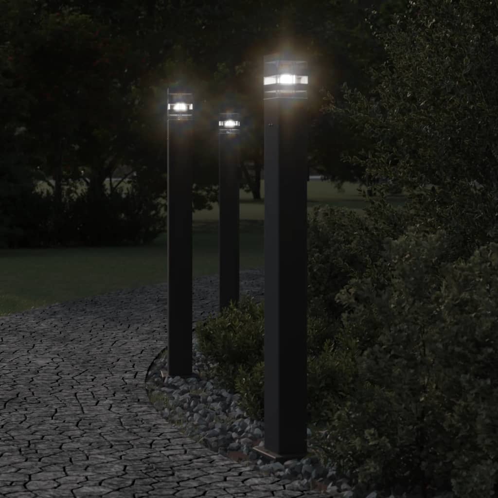 VidaXL Outside floors 3 sts with socket 110 cm aluminum black