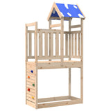 Vidaxl Play Tower z ścianą wspinaczkową 110,5x52,5x215 cm stałą sosną