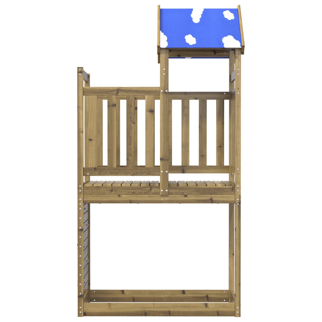 Vidaxl Play Tower con parete rocciosa 110.5x52.5x215 cm legno impregnato