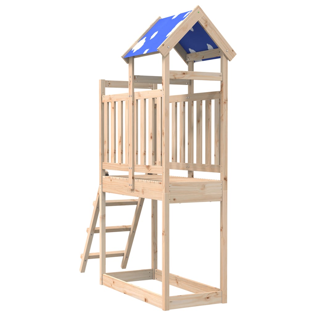 Vidaxl Play Tower z drabiną 110,5x52,5x215 cm stałą sosną