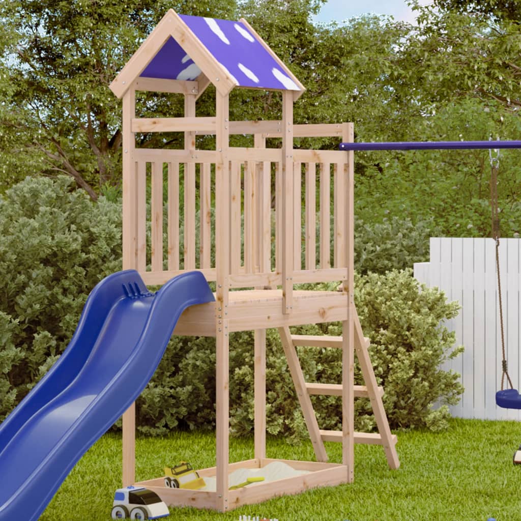 Vidaxl Play Tower z drabiną 110,5x52,5x215 cm stałą sosną