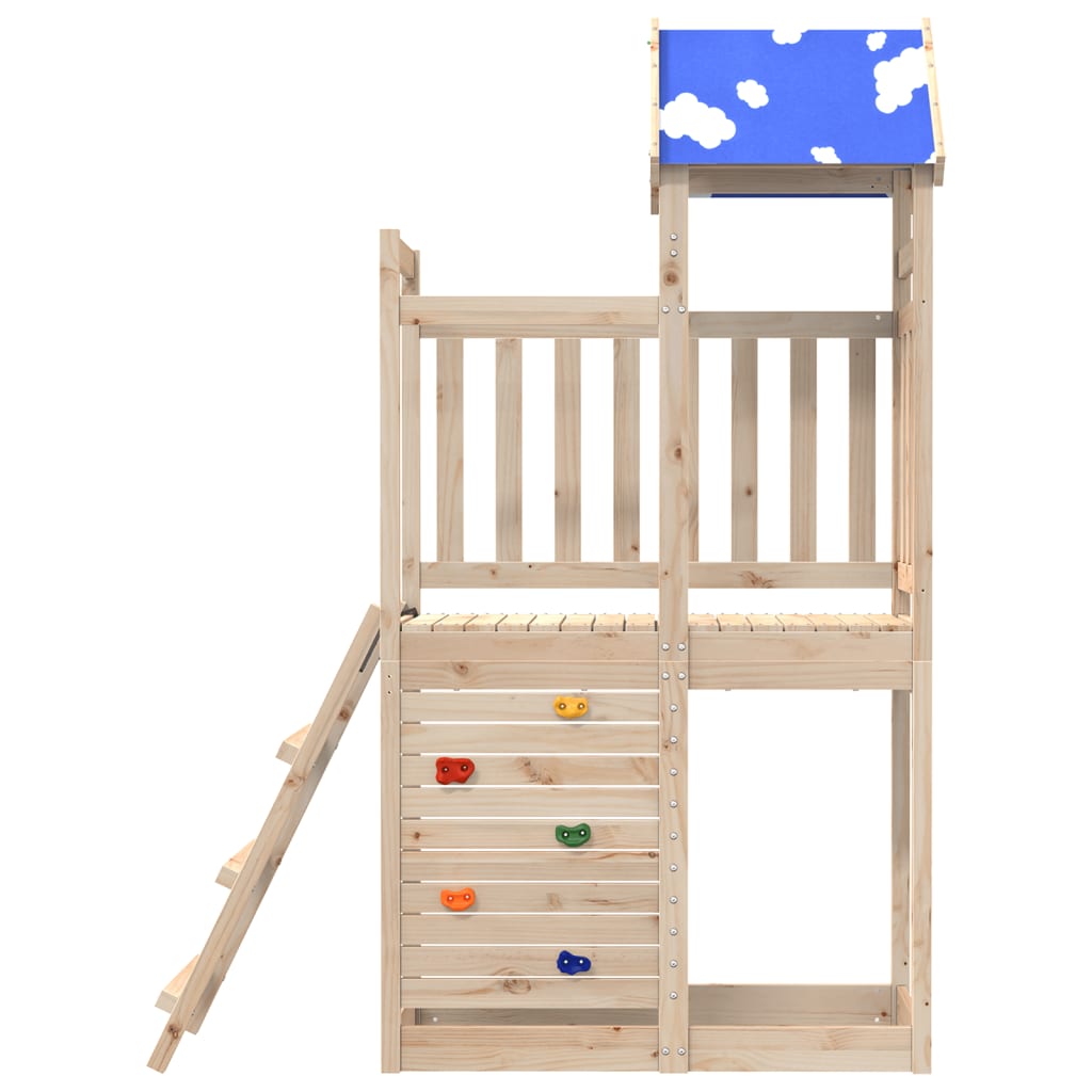 Vidaxl Play Tower con parete rocciosa 110.5x52.5x215 cm pino solido