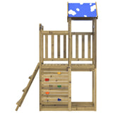 Vidaxl Play Tower con parete rocciosa 110.5x52.5x215 cm legno impregnato