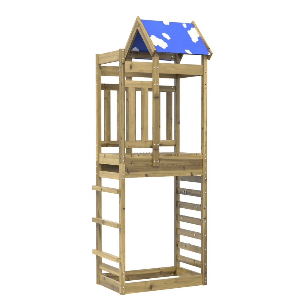 Vidaxl Play Tower con parete rocciosa 85x52.5x239 cm legno impregnato