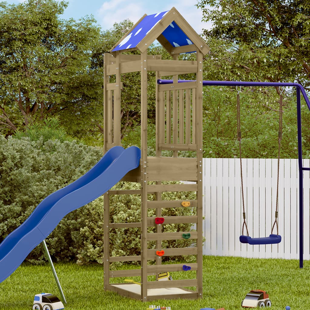 Vidaxl Play Tower con parete rocciosa 85x52.5x239 cm legno impregnato