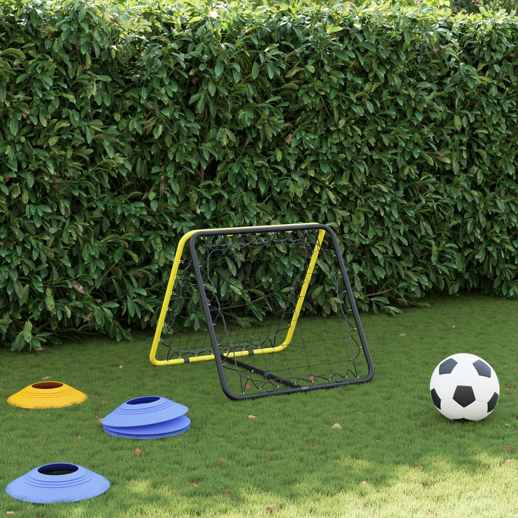 Vidaxl Football Rebounder Double -sided adjustable steel yellow and black