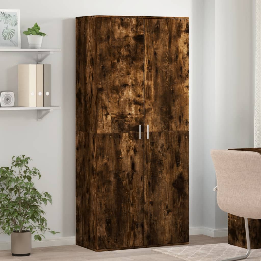 Vidaxl Shoe Cabinet 80x39x178 cm Property Wood Smoked Oak Farvet