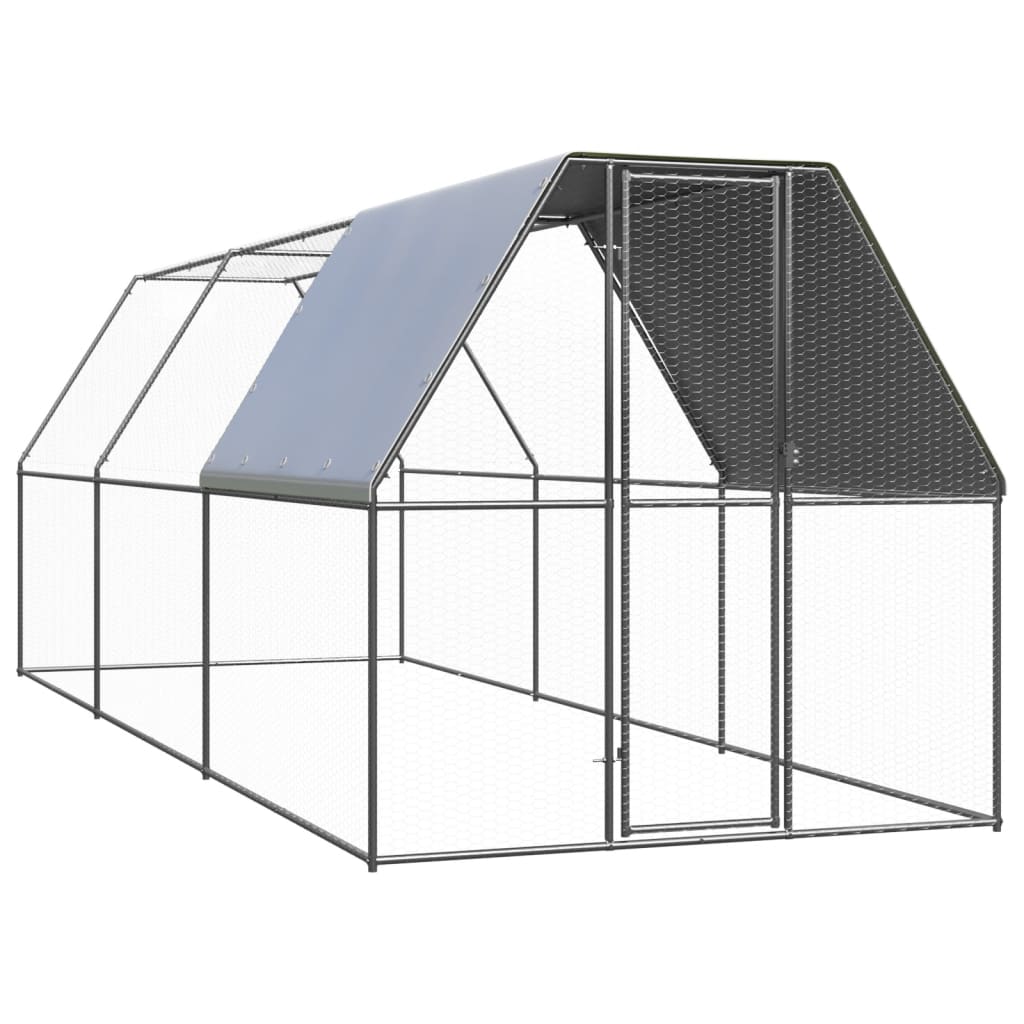 Vidaxl Chicken Coop 2x6x2 M galvaniserat stål