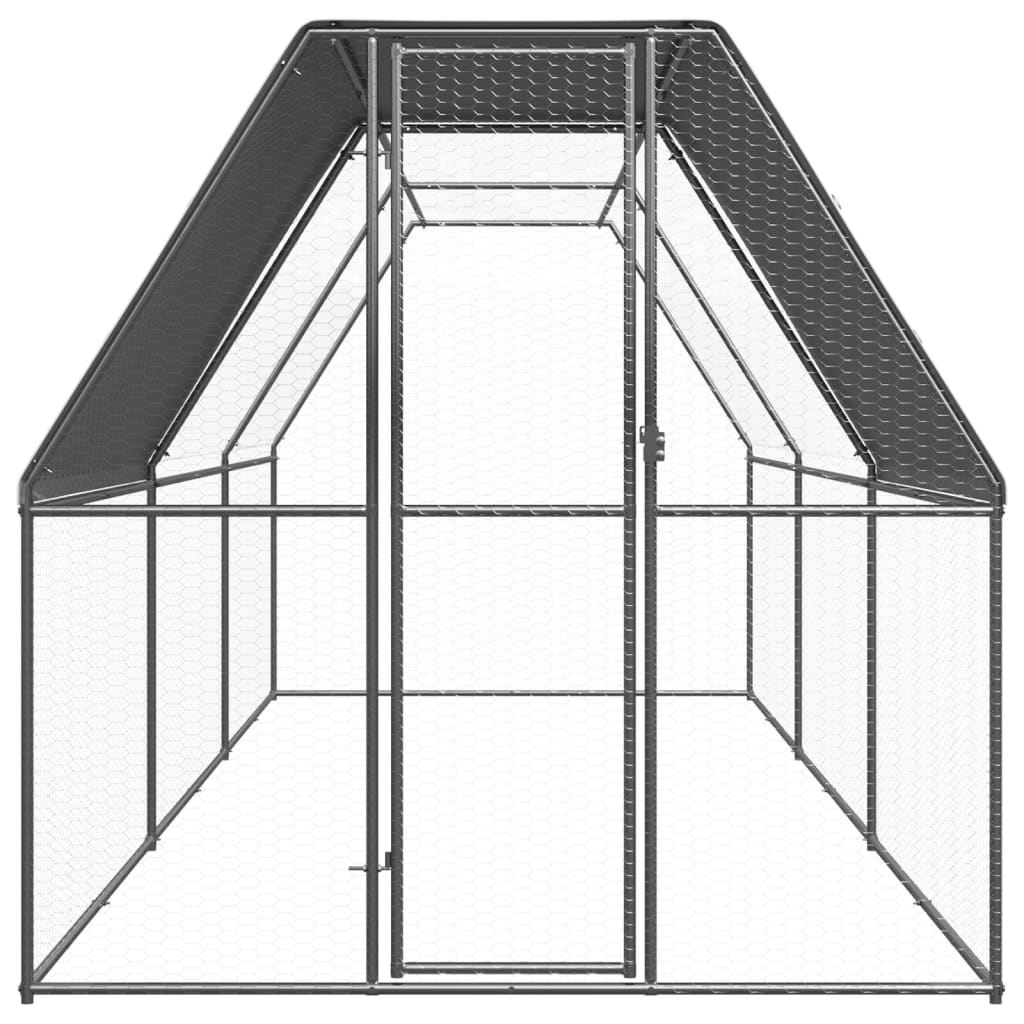 Vidaxl Chicken Coop 2x6x2 M galvaniserat stål