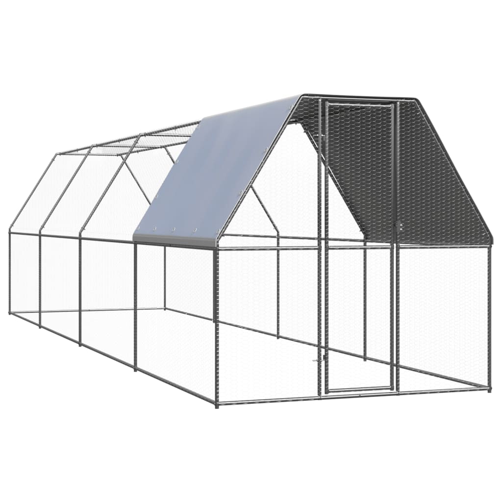Vidaxl Chicken Coop 2x8x2 M galvaniserat stål