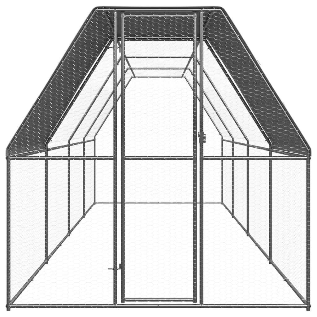 Vidaxl Chicken Coop 2x8x2 M galvaniserat stål