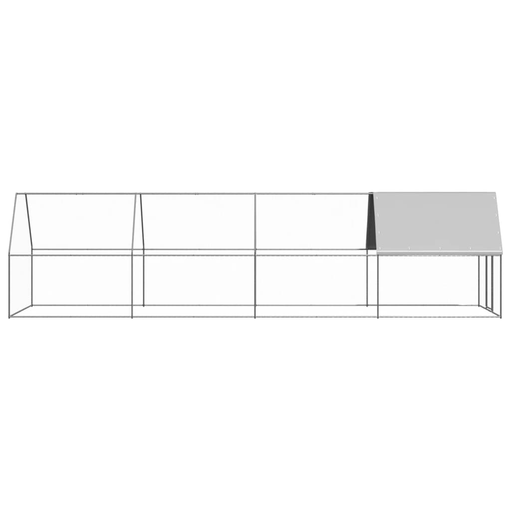 Vidaxl Chicken Coop 2x8x2 M galvaniserat stål