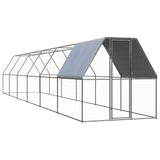 Vidaxl Chicken Coop 2x12x2 M Galvaniserat stål