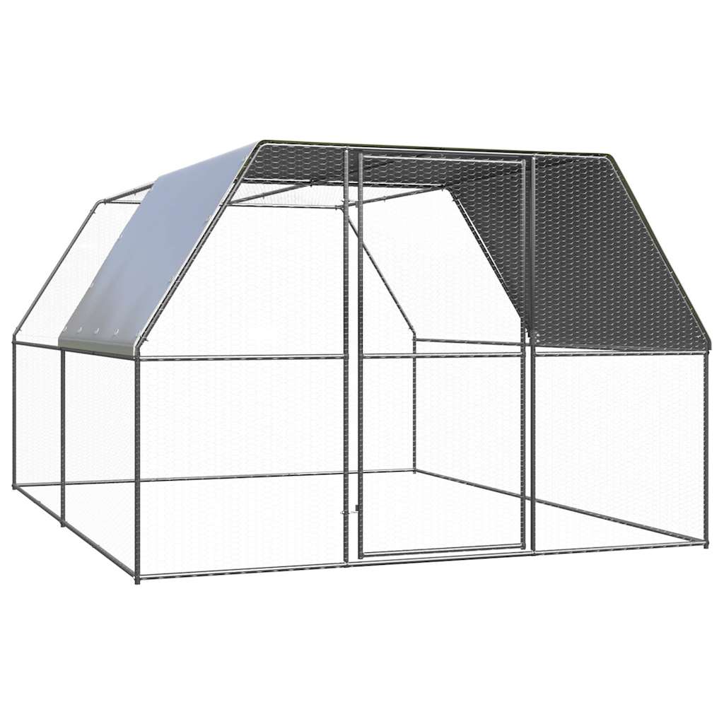 Vidaxl Chicken Coop 3x4x2 M galvaniserat stål