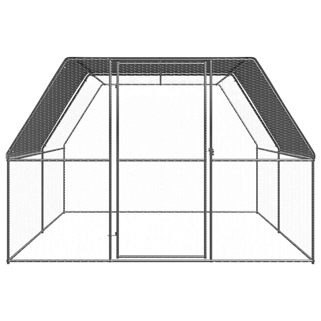 Vidaxl Chicken Coop 3x4x2 M galvaniserat stål