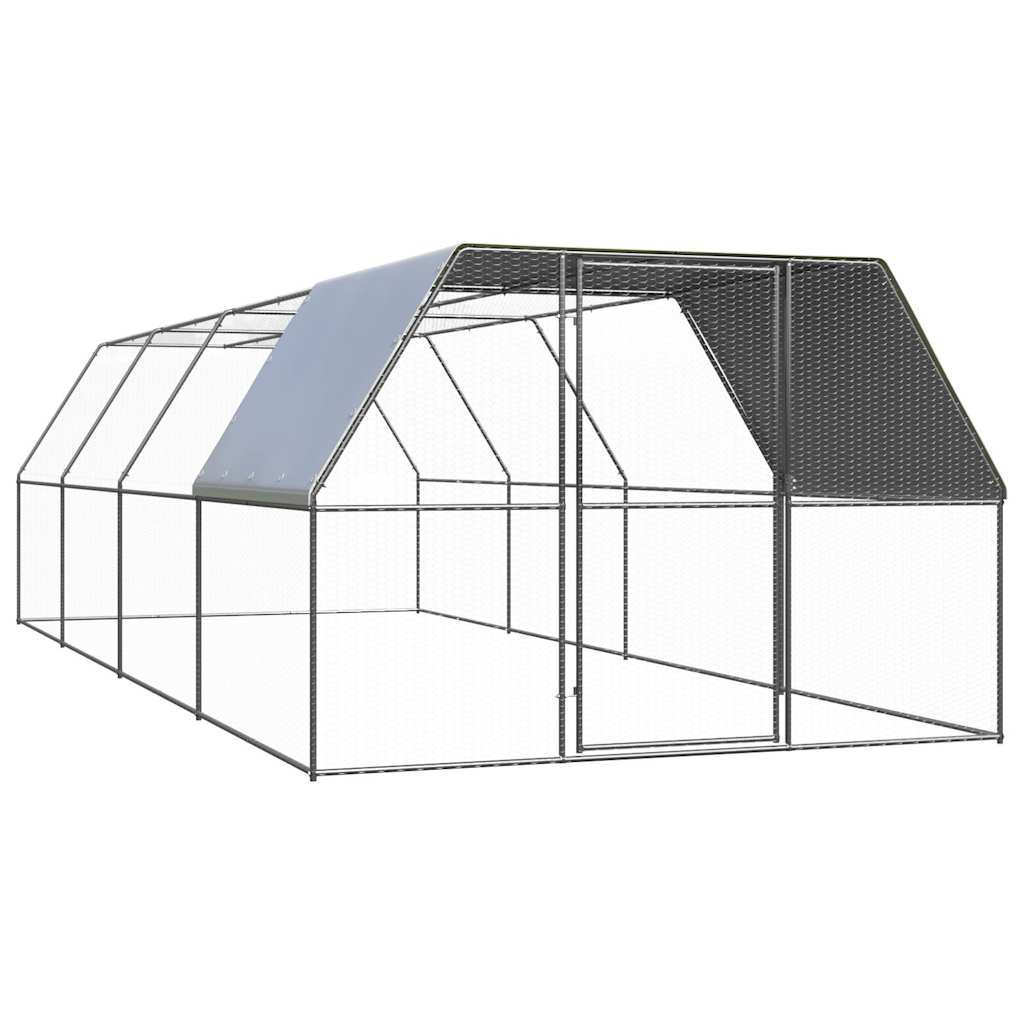Vidaxl Chicken Coop 3x8x2 m galvanizovaná ocel
