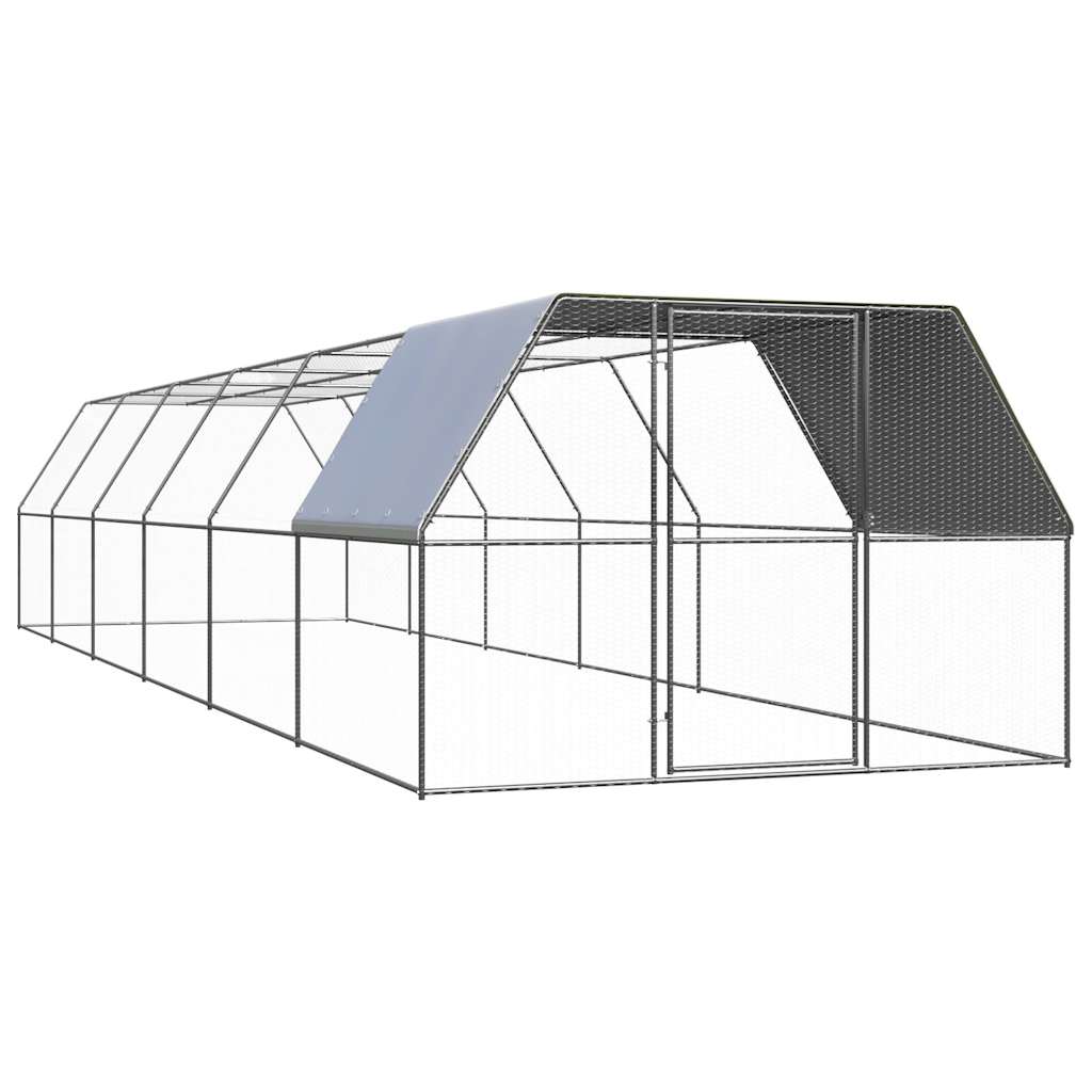 Vidaxl Chicken Coop 3x12x2 M galvaniserat stål