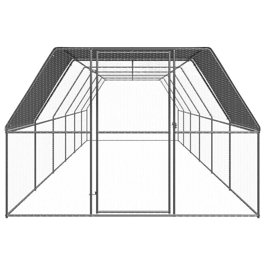 Vidaxl Chicken Coop 3x12x2 M galvaniserat stål