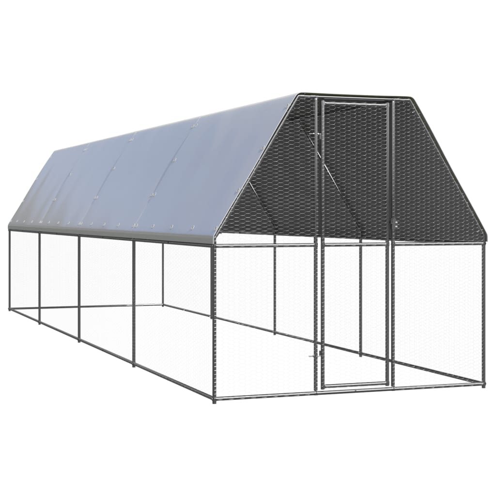 Vidaxl Chicken Coop 2x8x2 M galvaniserat stål