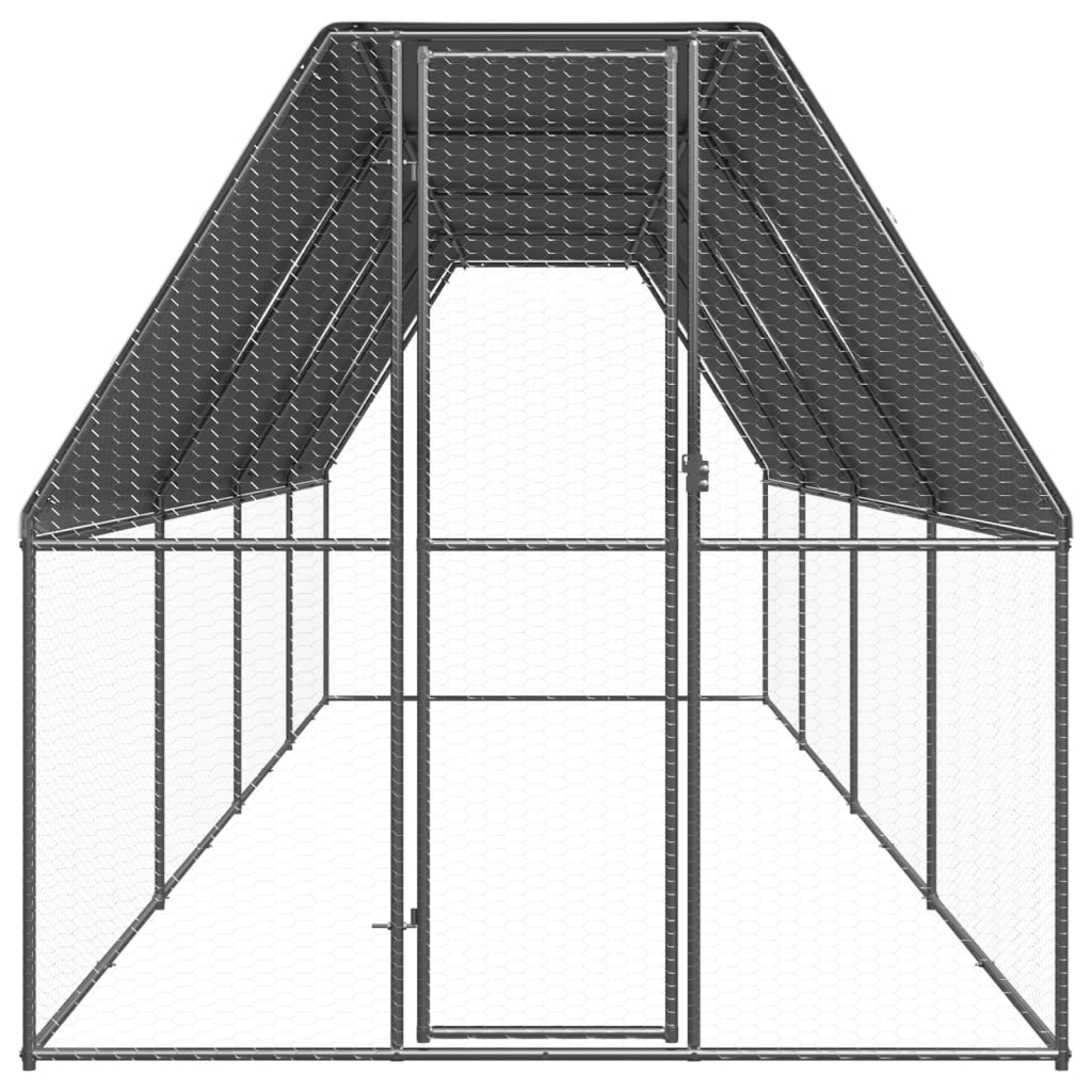 Vidaxl Chicken Coop 2x8x2 M galvaniserat stål