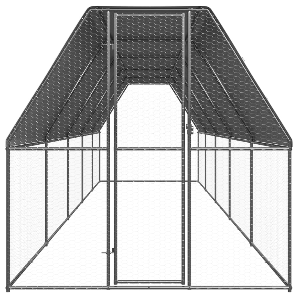 Vidaxl Chicken Coop 2x10x2 M galvaniserat stål